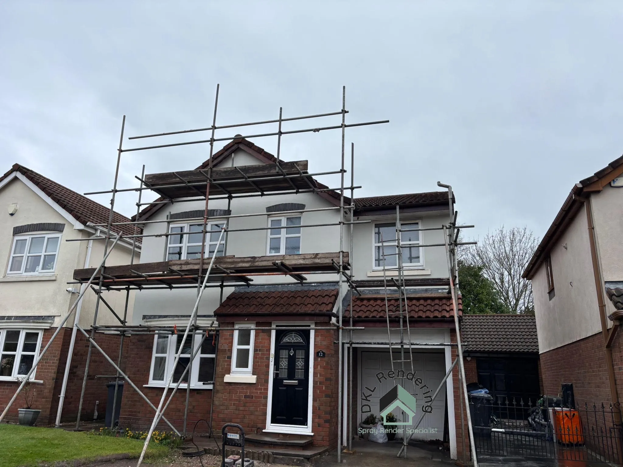 Professional plastering work on a property