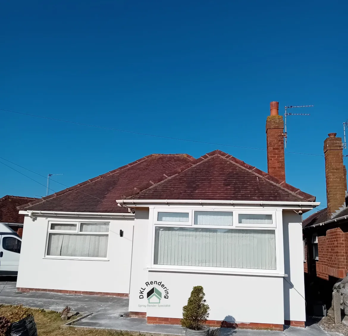 Silicone render on a bungalow in Cleveleys